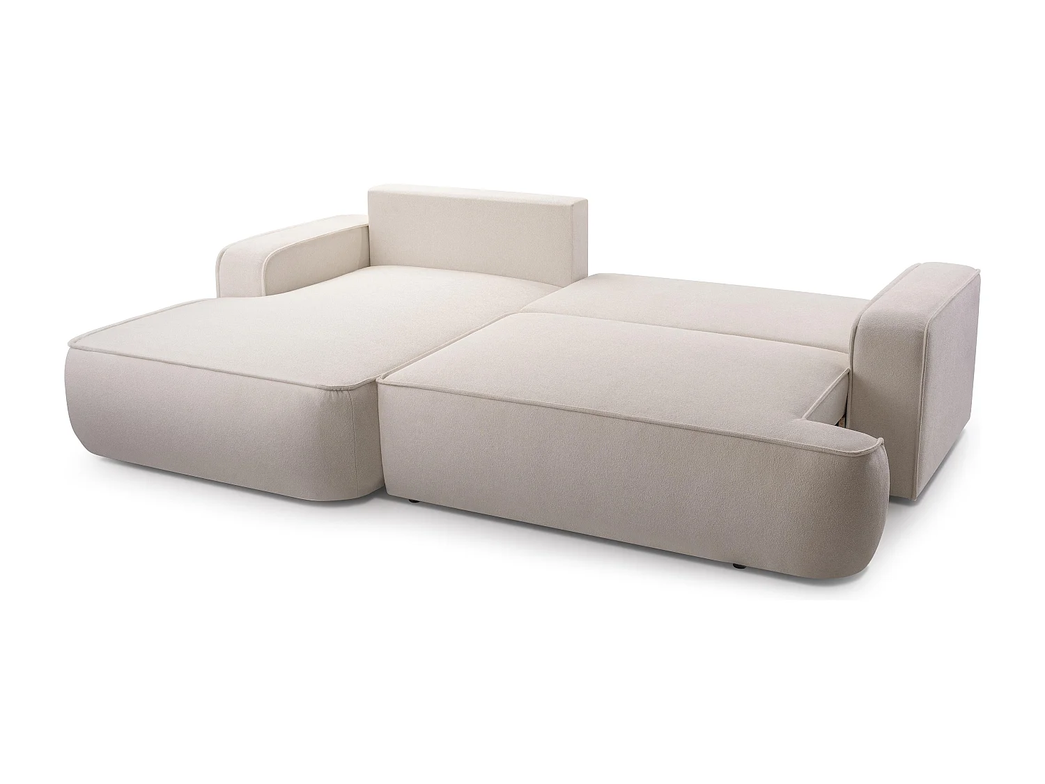 AX LIVING Ablia Sofa L Form mit Schlaffunktion Creme Ecksofa 267 cm L