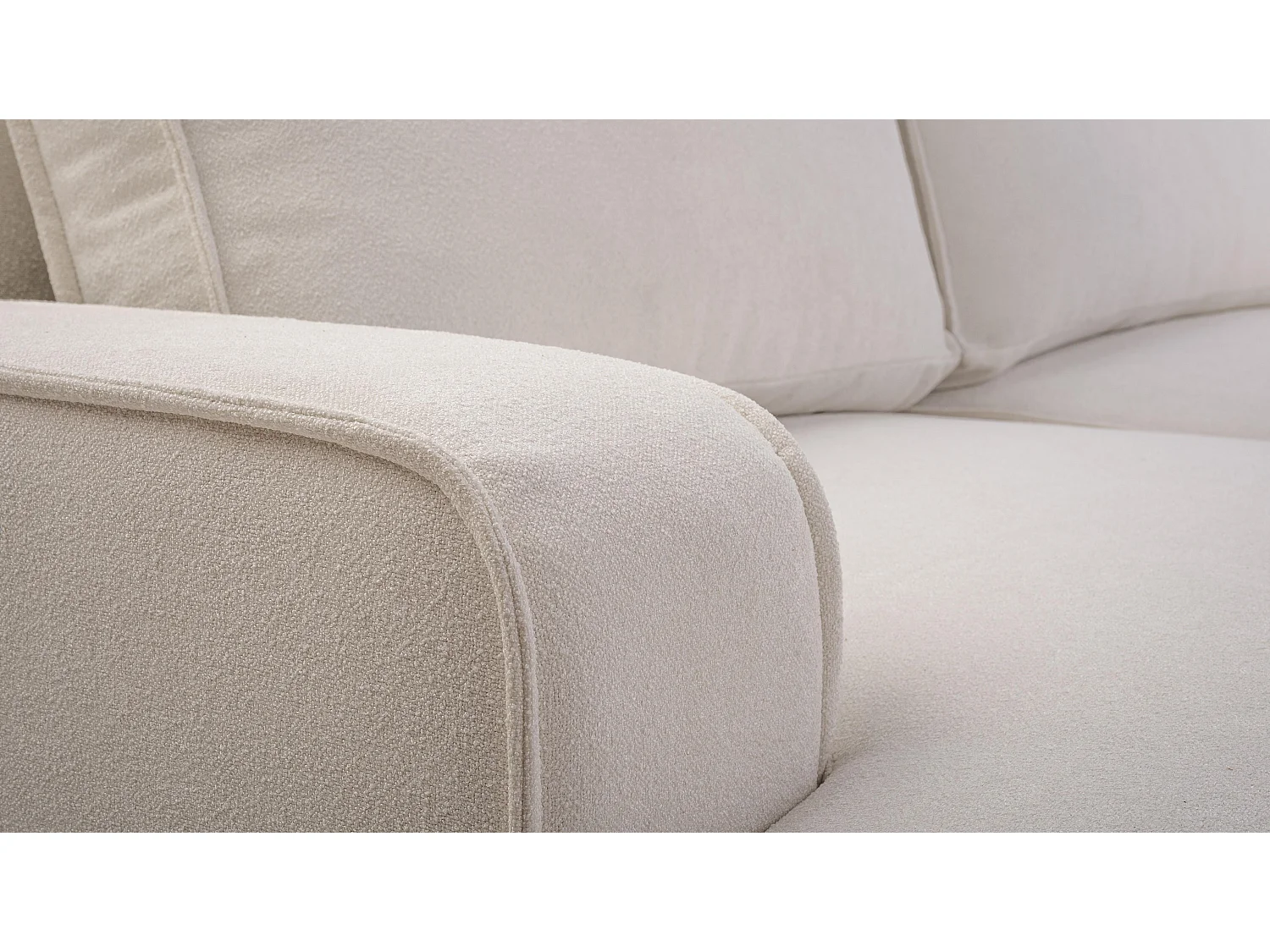 AX LIVING Ablia Sofa L Form mit Schlaffunktion Creme Ecksofa 267 cm L
