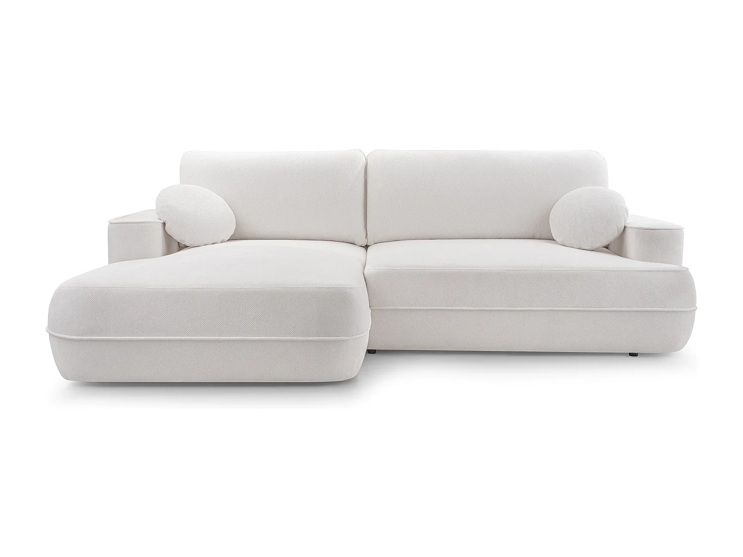 AX LIVING Witte hoekbank met slaapfunctie Peoni 267 cm met bedlade L