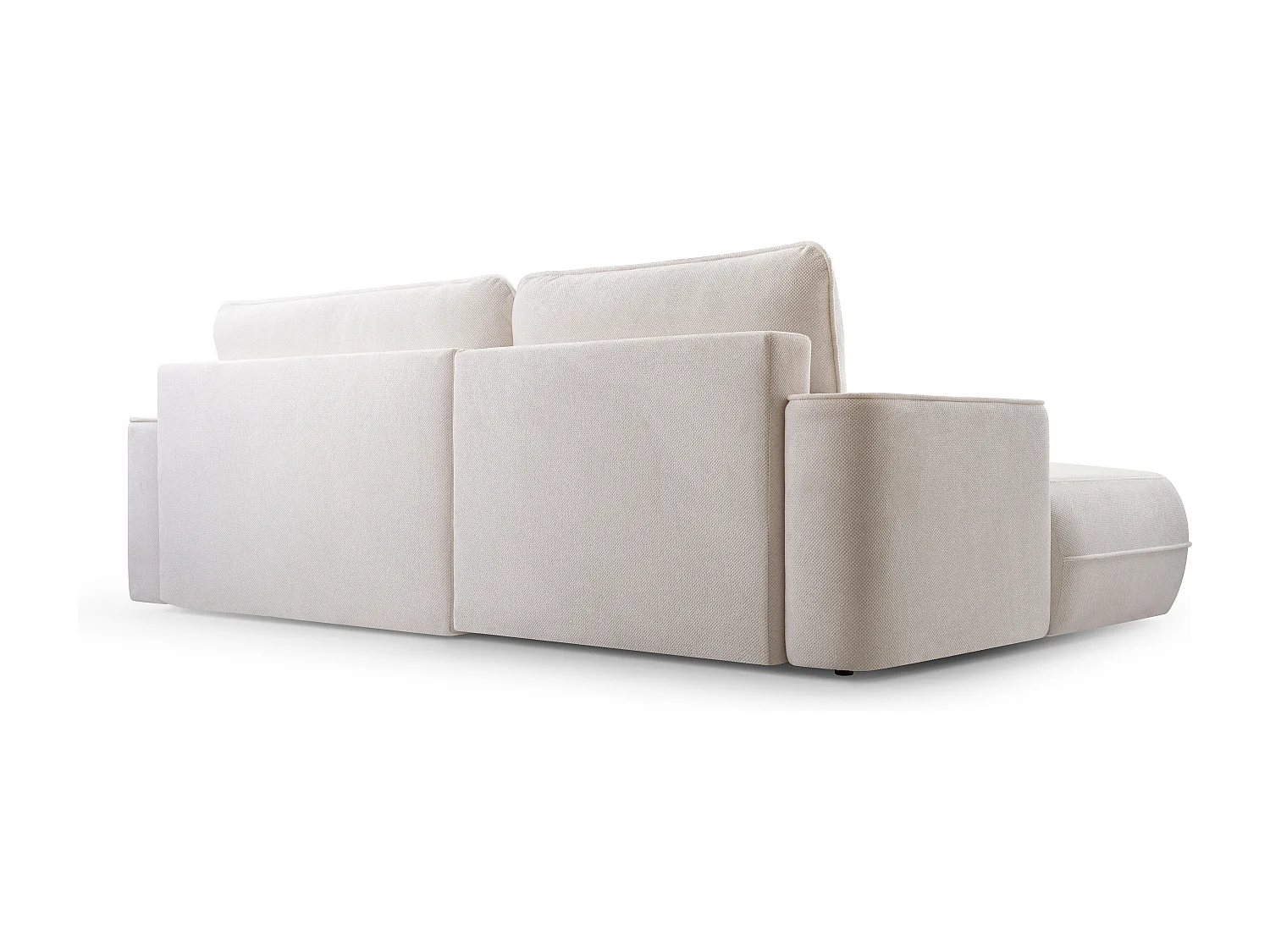 AX LIVING Ecksofa mit Schlaffunktion Peoni 267 cm weiß Bettkasten L