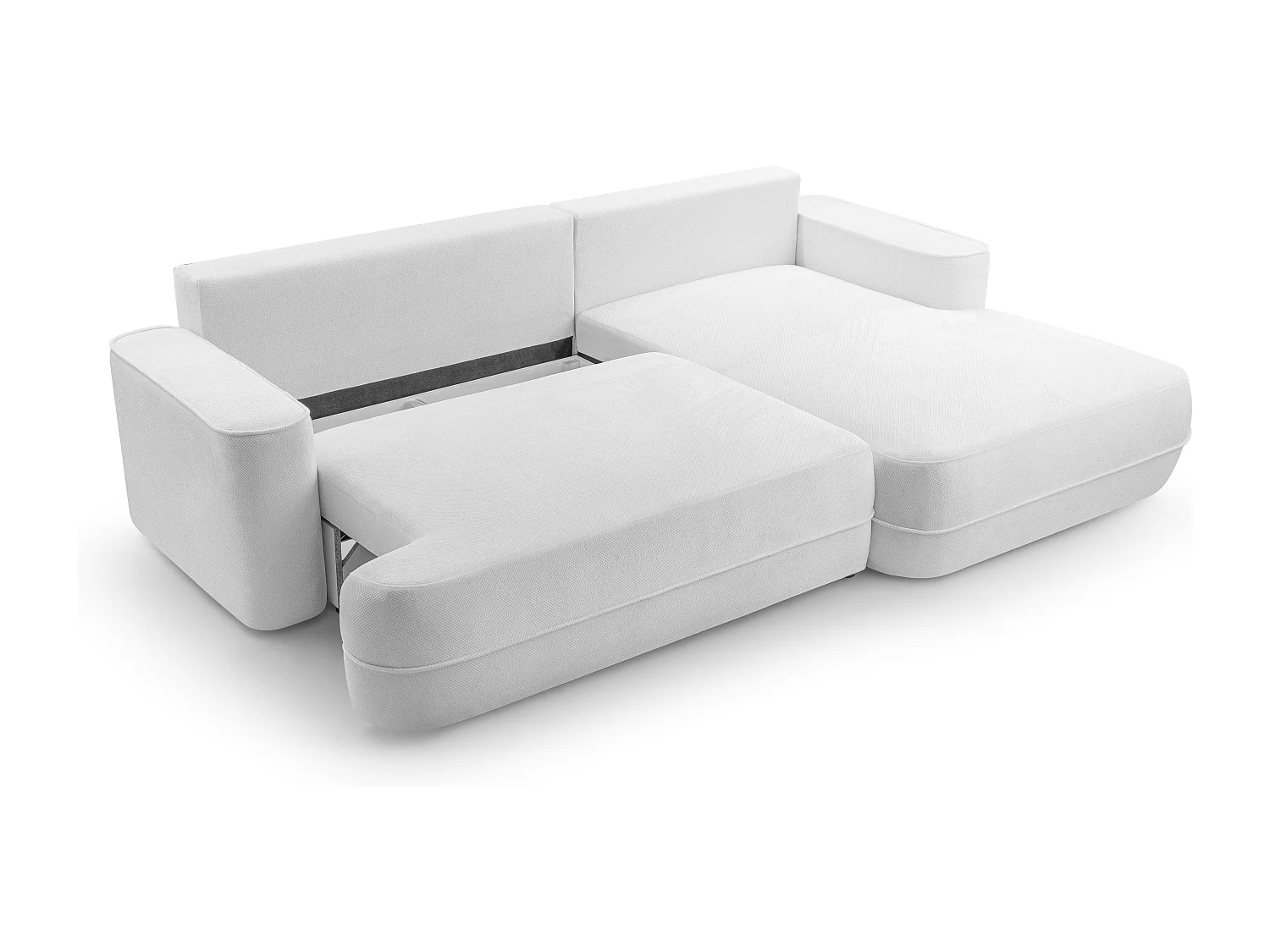 AX LIVING Canapé d’angle avec fonction lit Peoni 267 cm gris clair D