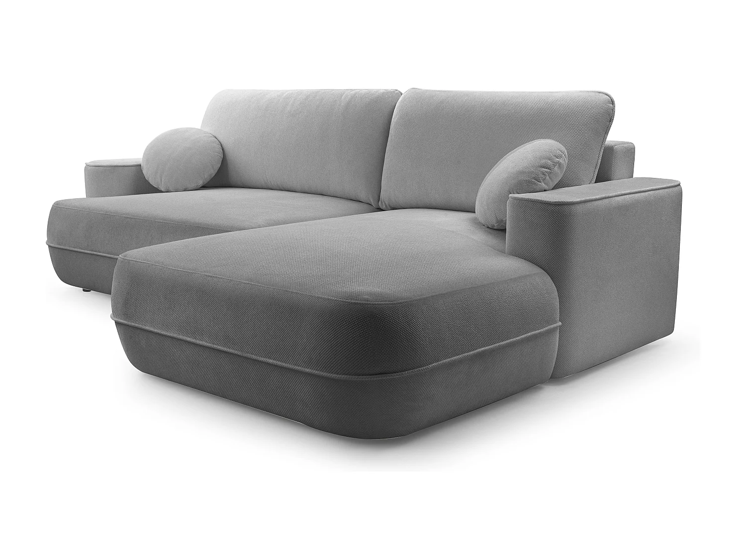 AX LIVING Hellgrau Ecksofa mit Schlaffunktion Peoni 267 cm modern R