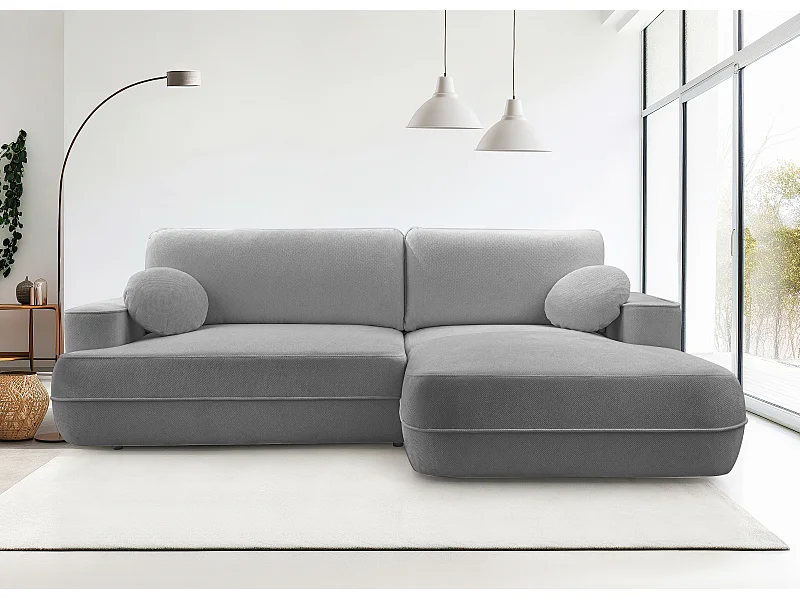 AX LIVING Hellgrau Ecksofa mit Schlaffunktion Peoni 267 cm modern R