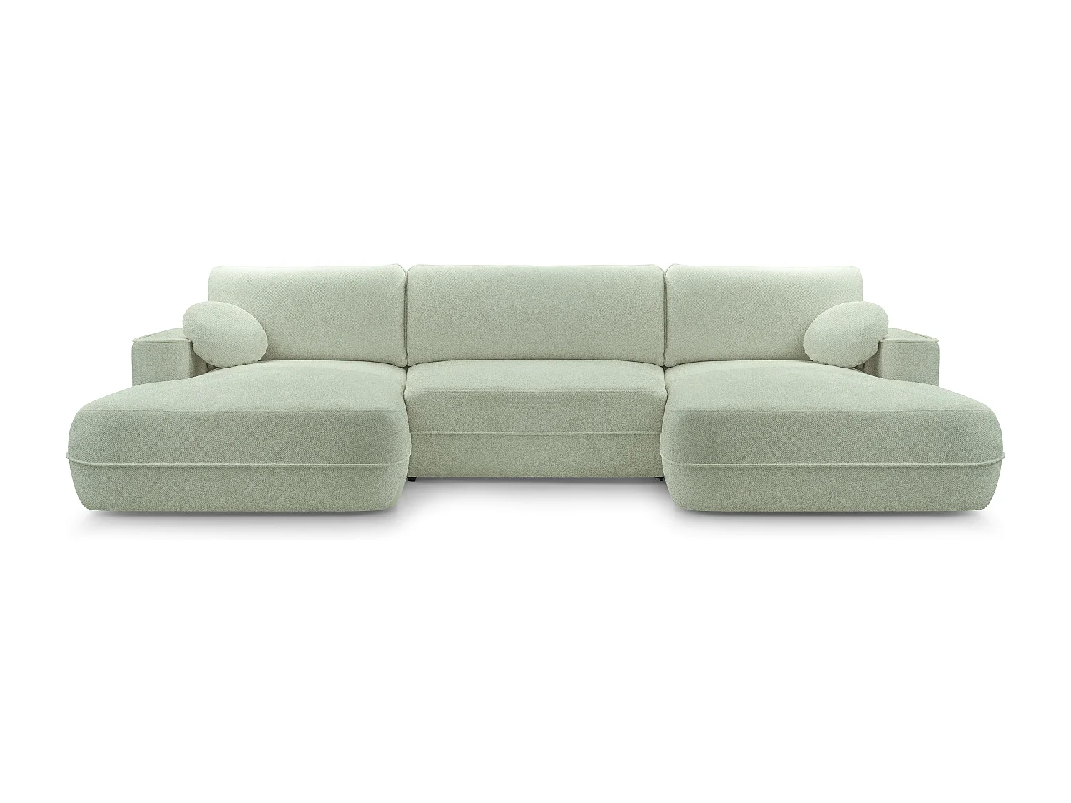 AX LIVING Canapé en U avec fonction lit Peoni 364 vert sauge élégant