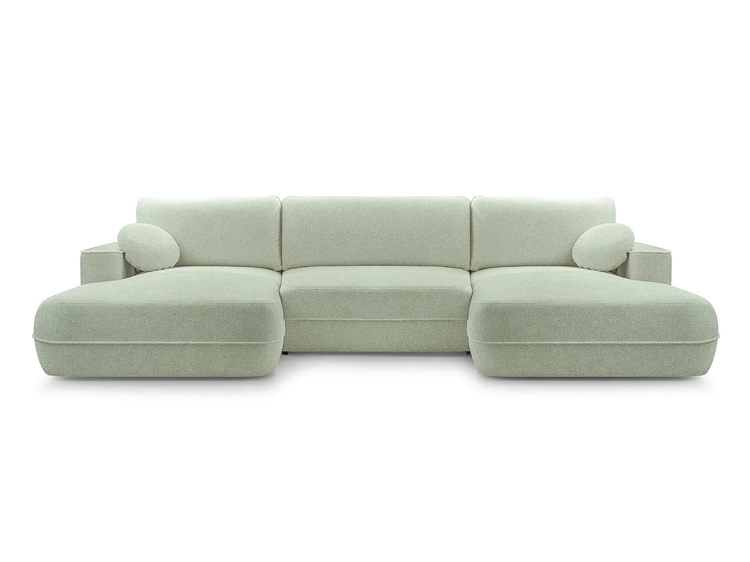 AX LIVING Canapé en U avec fonction lit Peoni 364 vert sauge élégant