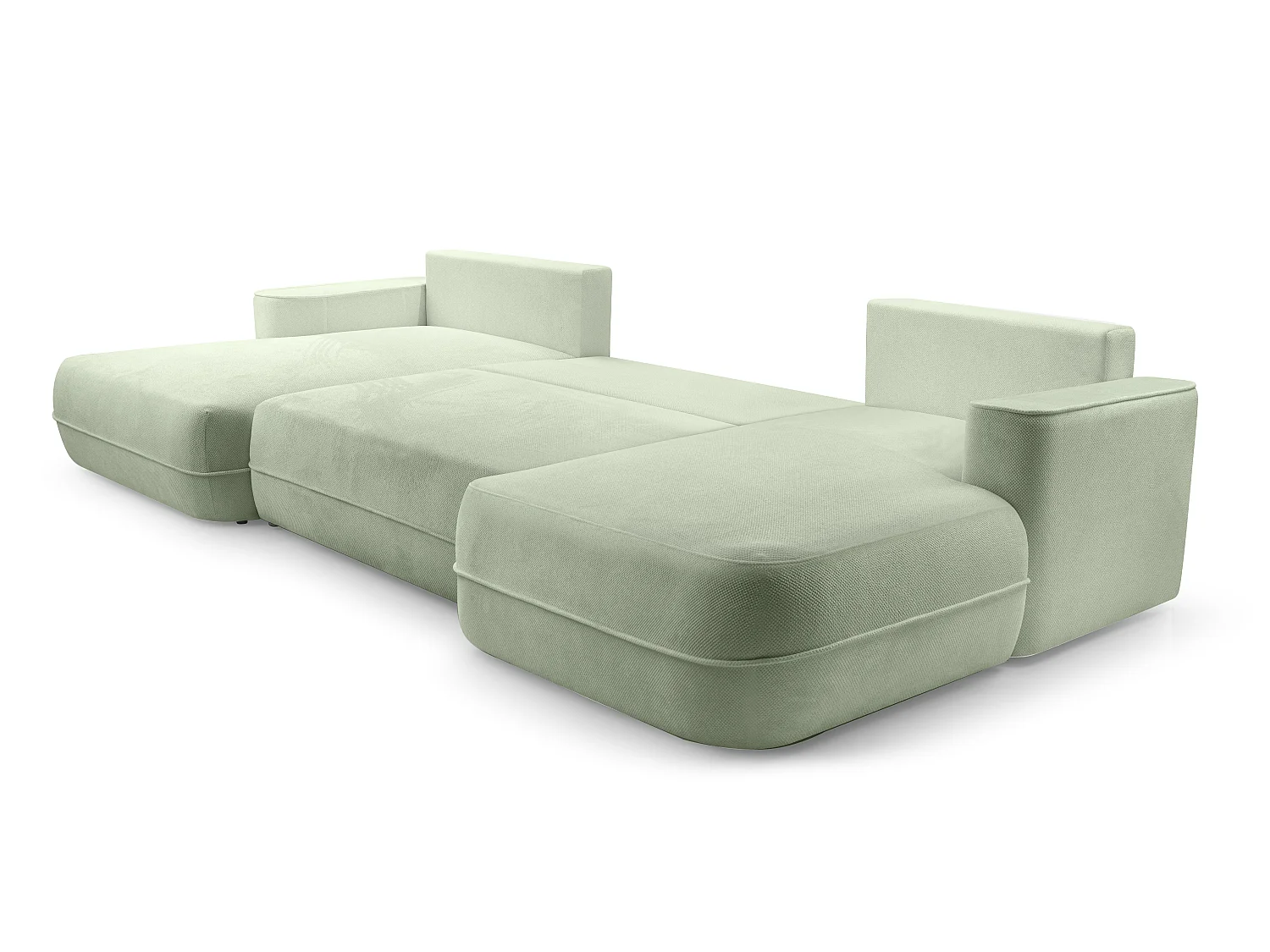 AX LIVING Canapé en U avec fonction lit Peoni 364 vert sauge élégant