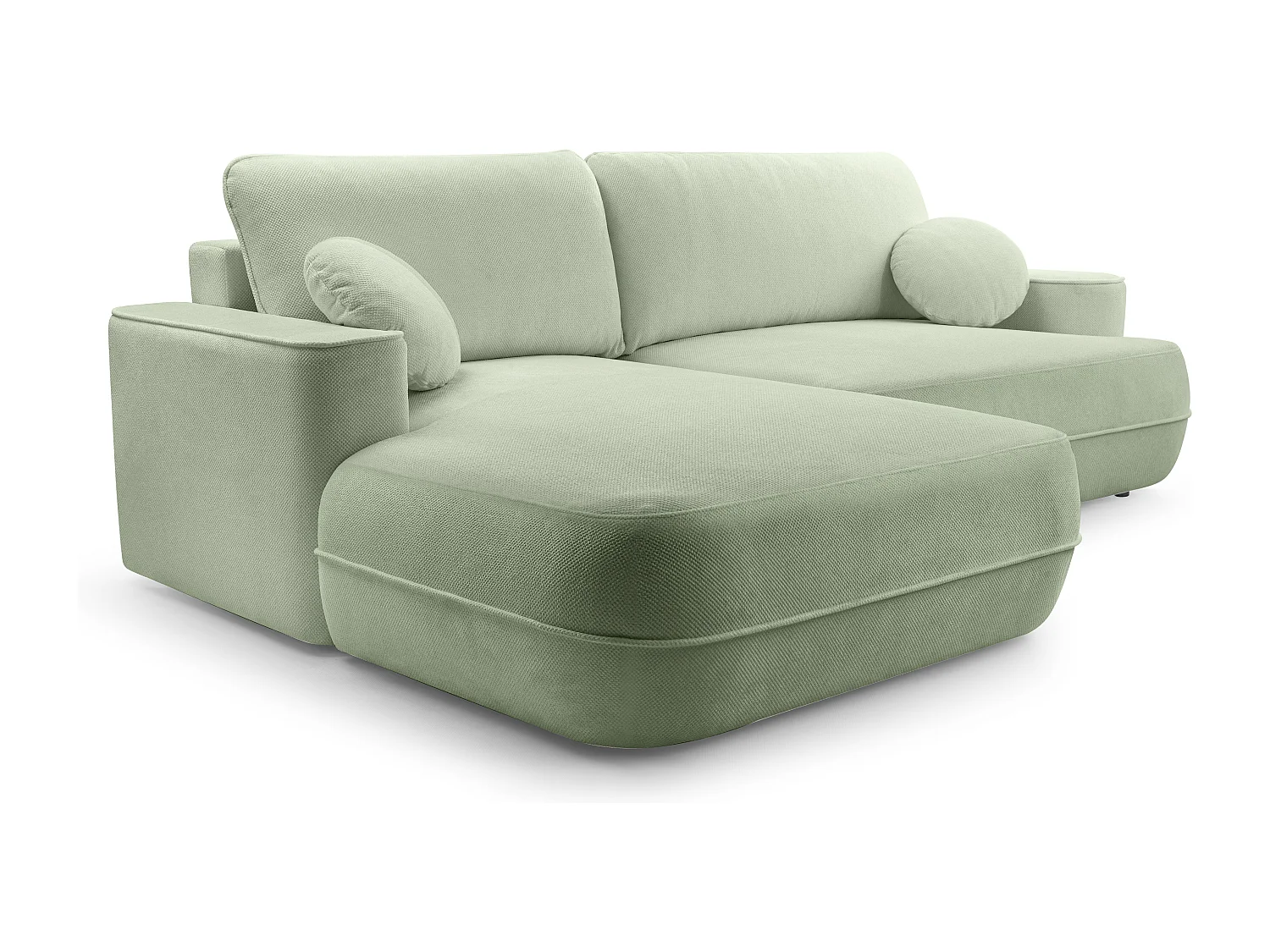 AX LIVING Ecksofa mit Schlaffunktion Peoni 267 cm salbeigrüner Stil L