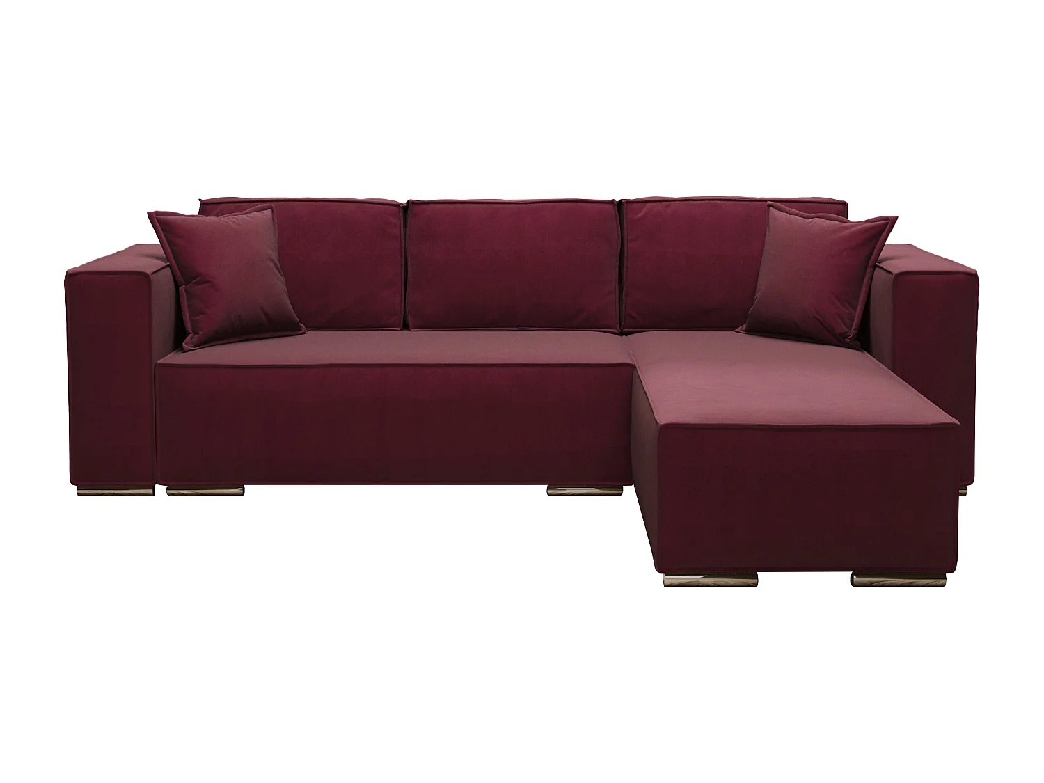 AX LIVING Ecksofa mit Schlaffunktion L-Form Vinoria 255 cm Bordeaux R