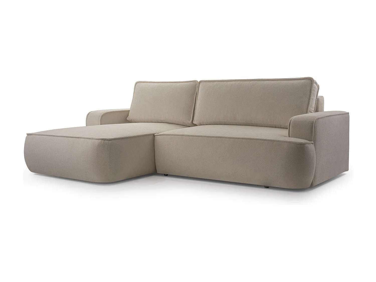 AX LIVING Ablia Beige Sofa L Form mit Schlaffunktion 267 cm breit L