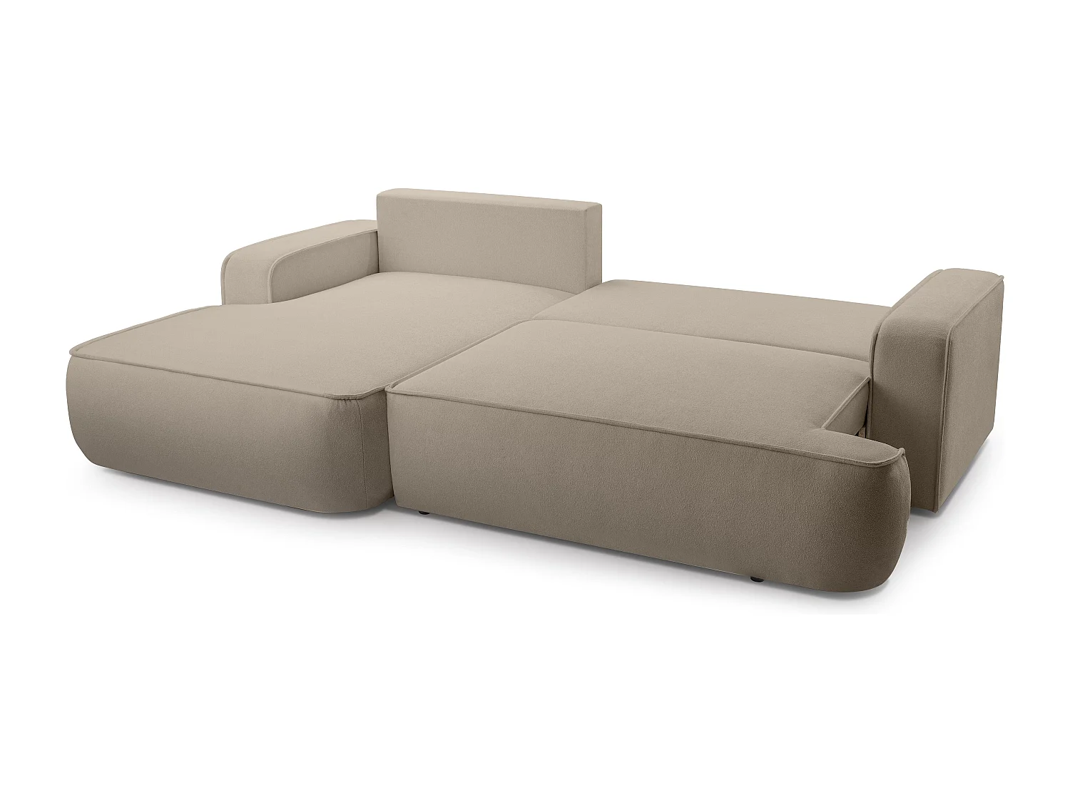 AX LIVING Canapé en L avec fonction lit Ablia 267 cm beige G