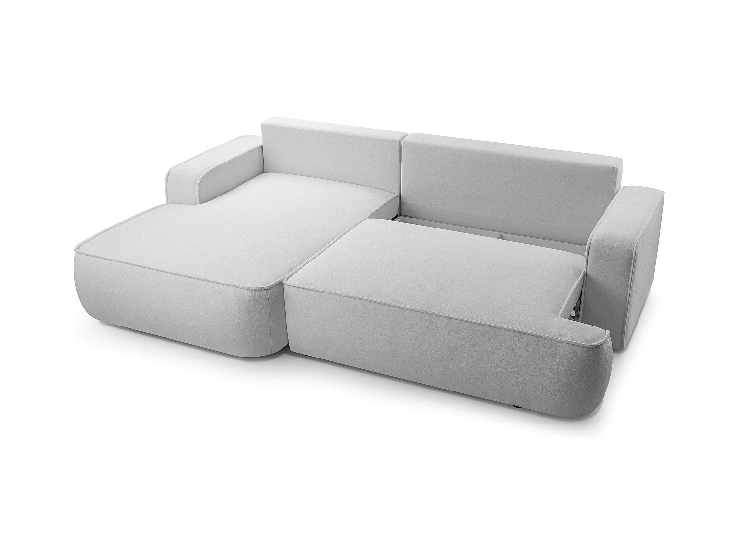 AX LIVING Grijze hoekbank met slaapfunctie Ablia Donkergrijs 267 cm L