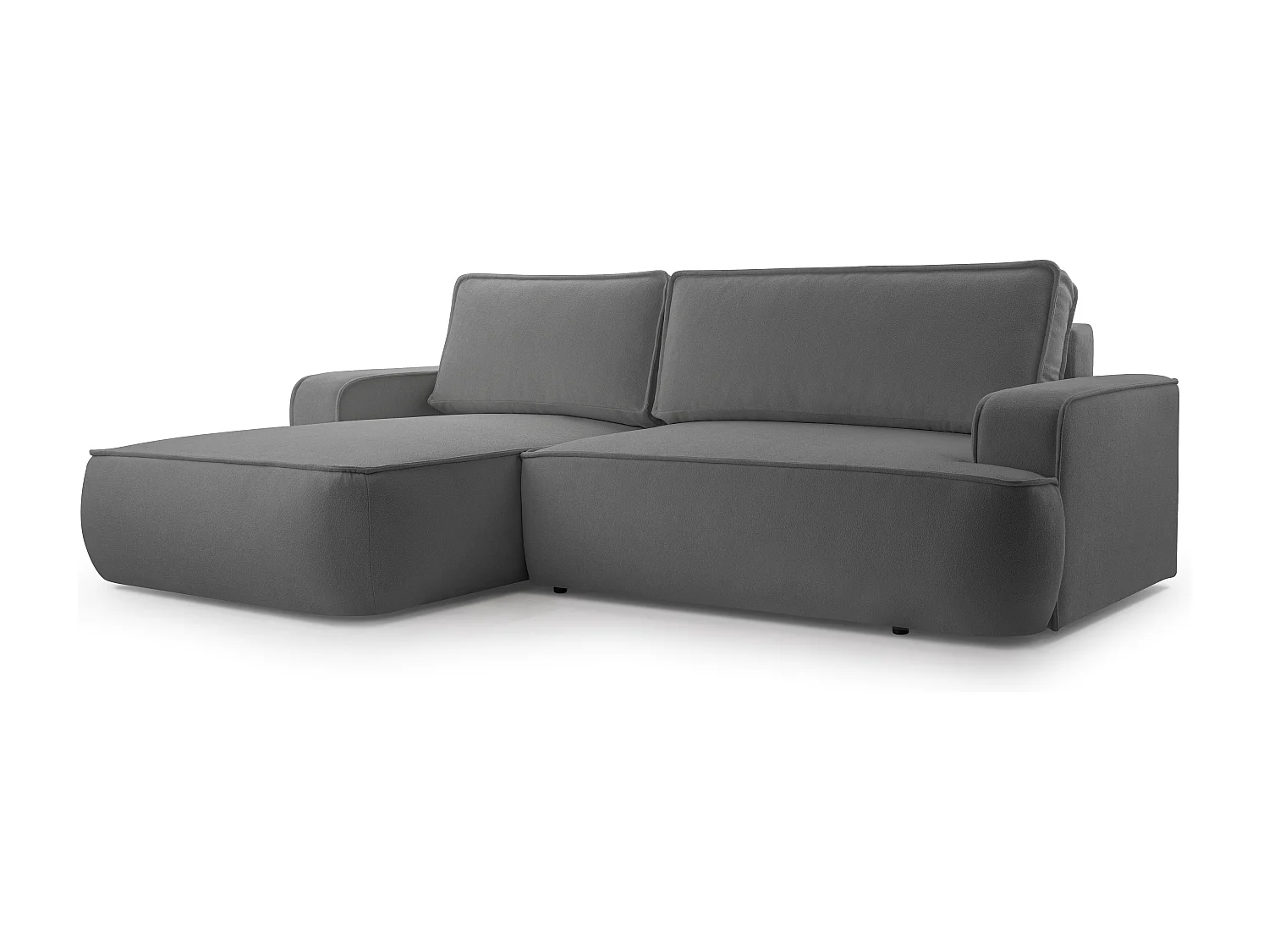 AX LIVING Canapé en L avec fonction lit Ablia 267 cm gris foncé G