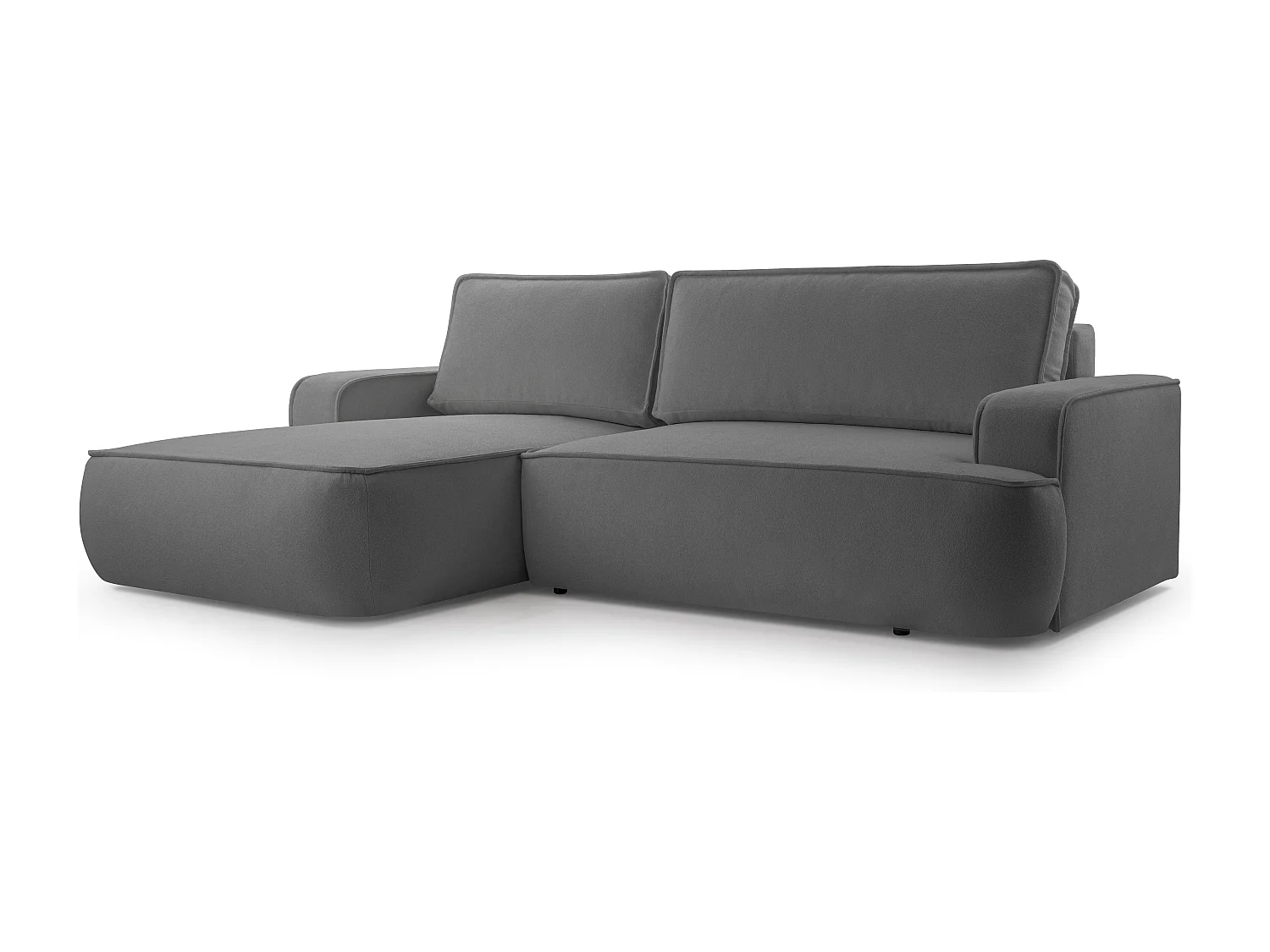 AX LIVING Canapé en L avec fonction lit Ablia 267 cm gris foncé G