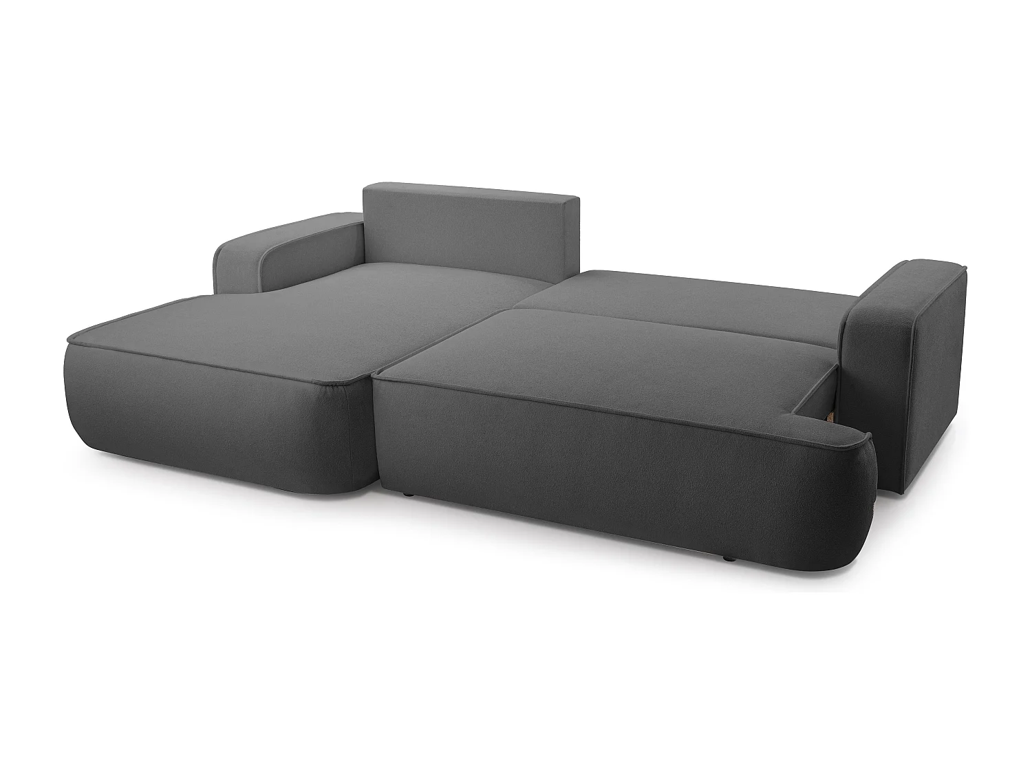 AX LIVING Canapé en L avec fonction lit Ablia 267 cm gris foncé G