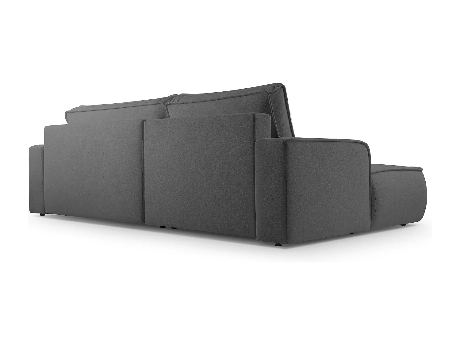 AX LIVING Canapé en L avec fonction lit Ablia 267 cm gris foncé G