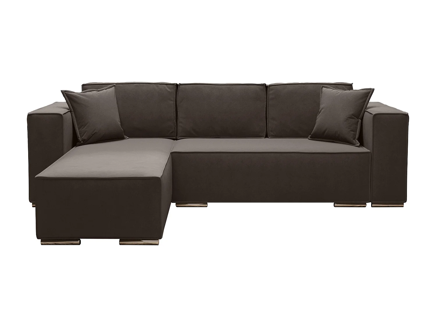 AX LIVING Braun Ecksofa mit Schlaffunktion L-Form Vinoria 255 cm L