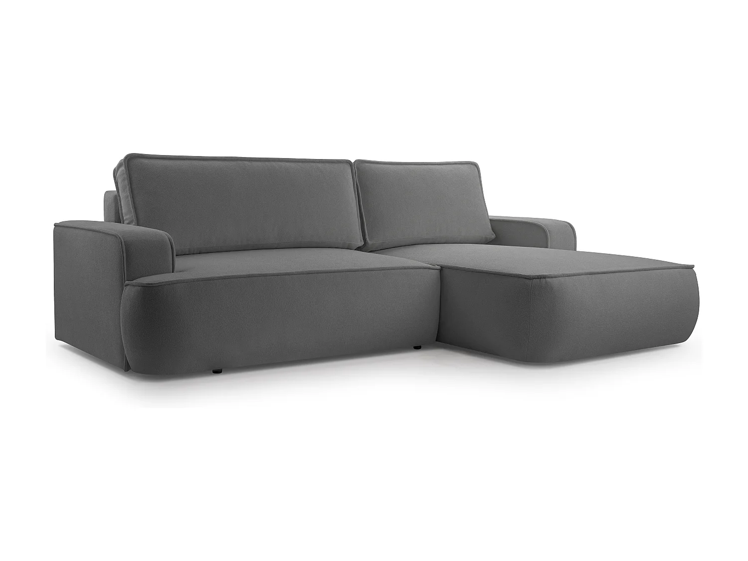 AX LIVING Canapé en L avec fonction lit Ablia 267 cm gris foncé D