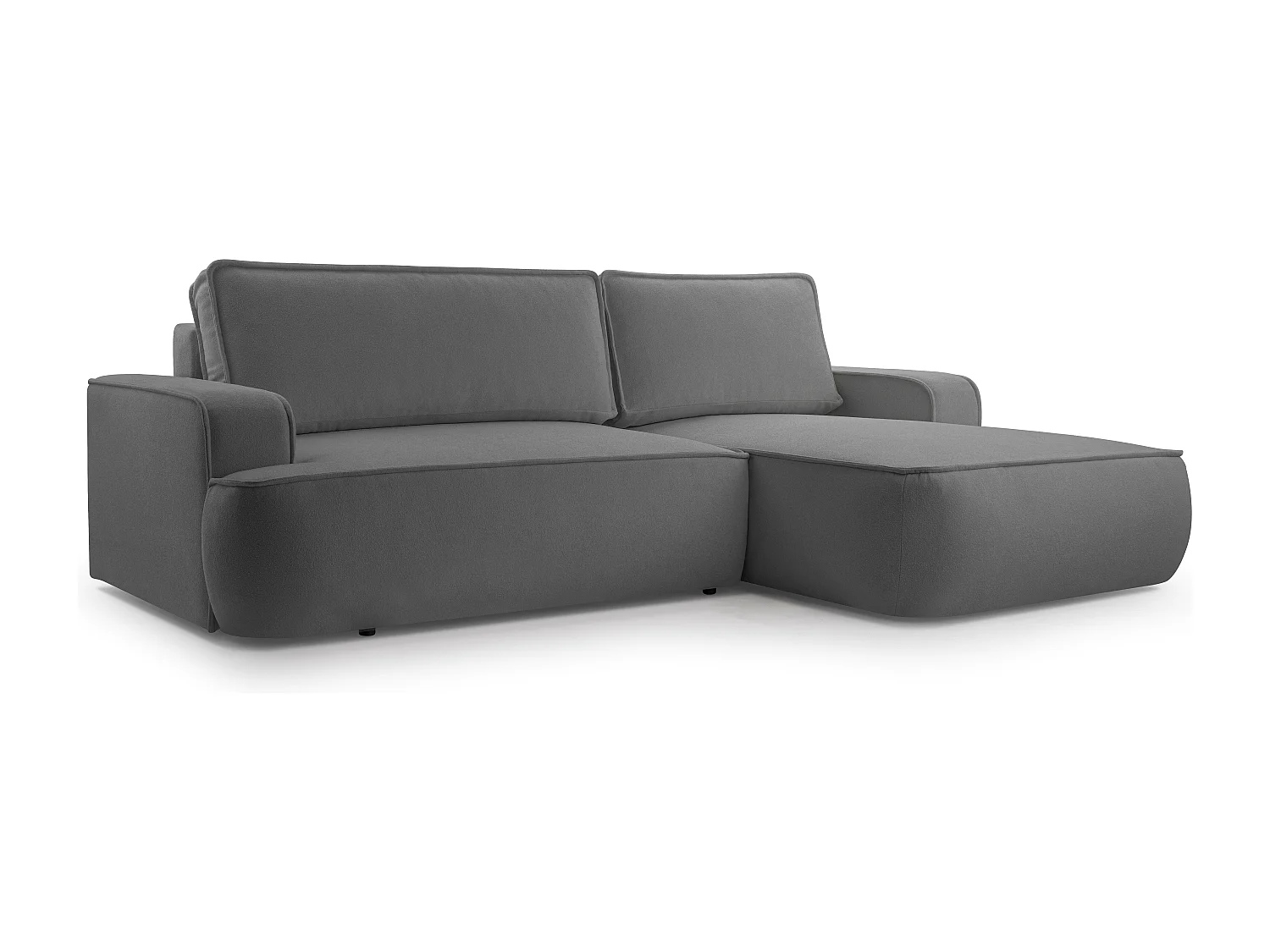 AX LIVING Canapé en L avec fonction lit Ablia 267 cm gris foncé D