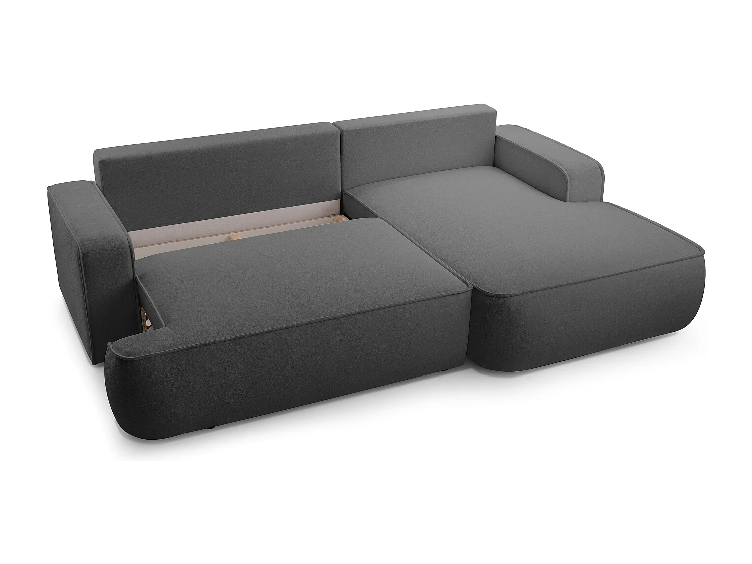 AX LIVING Canapé en L avec fonction lit Ablia 267 cm gris foncé D