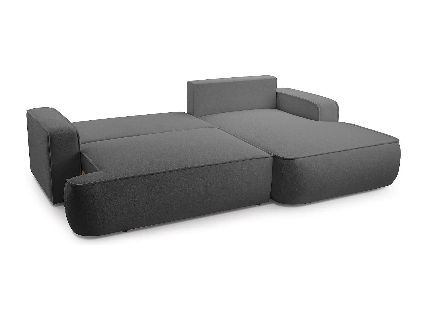 AX LIVING Canapé en L avec fonction lit Ablia 267 cm gris foncé D