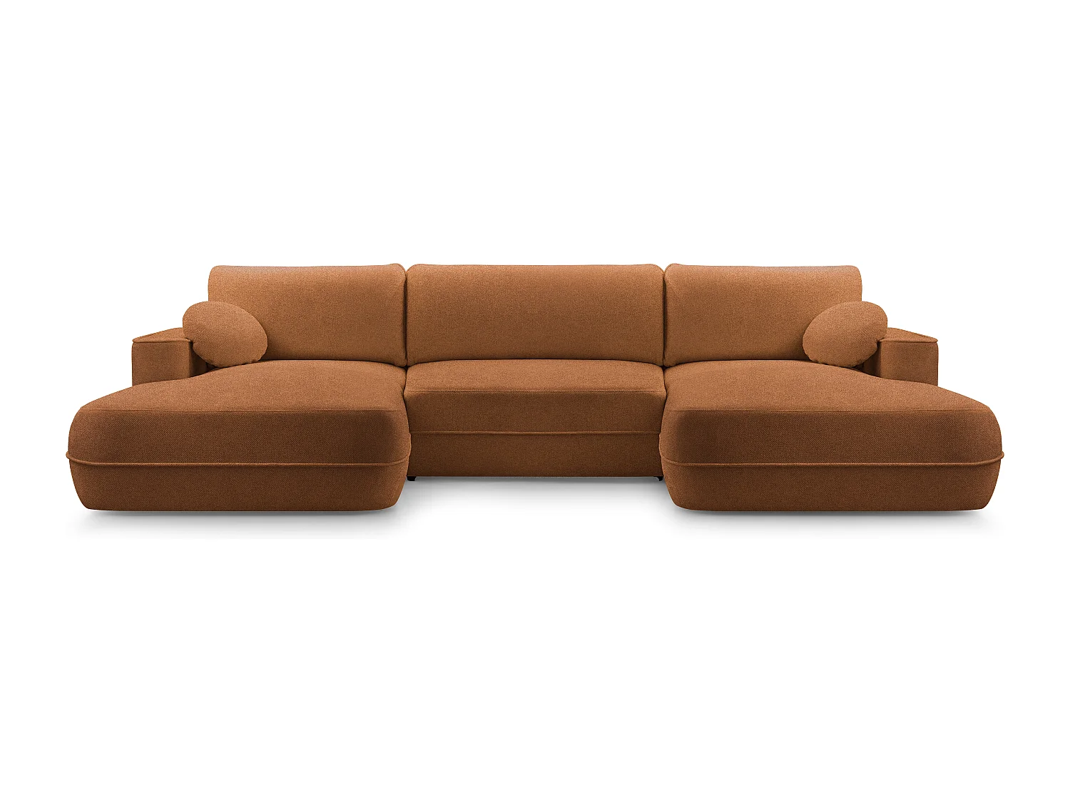 AX LIVING U Couch mit Schlaffunktion Peoni 364 cm elegantes Kupfer