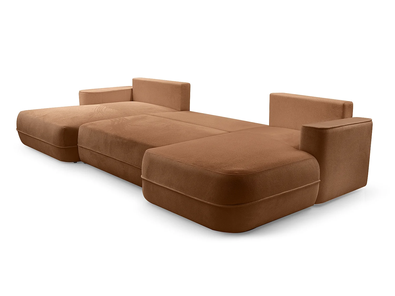 AX LIVING Canapé en U avec fonction lit Peoni 364 cm cuivre élégant