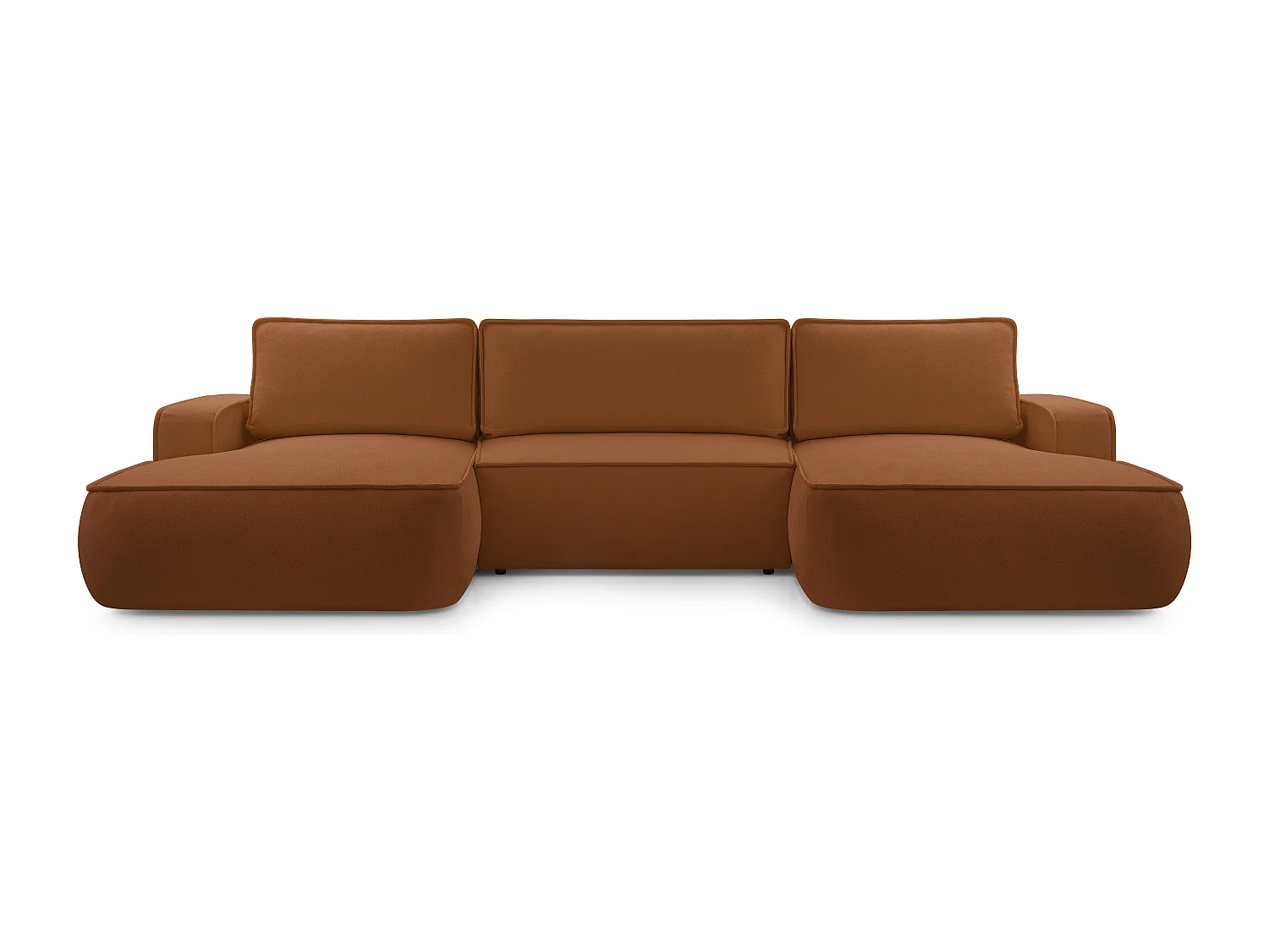 AX LIVING U vorm bank Ablia hoekbank met slaapfunctie baksteenrood 364