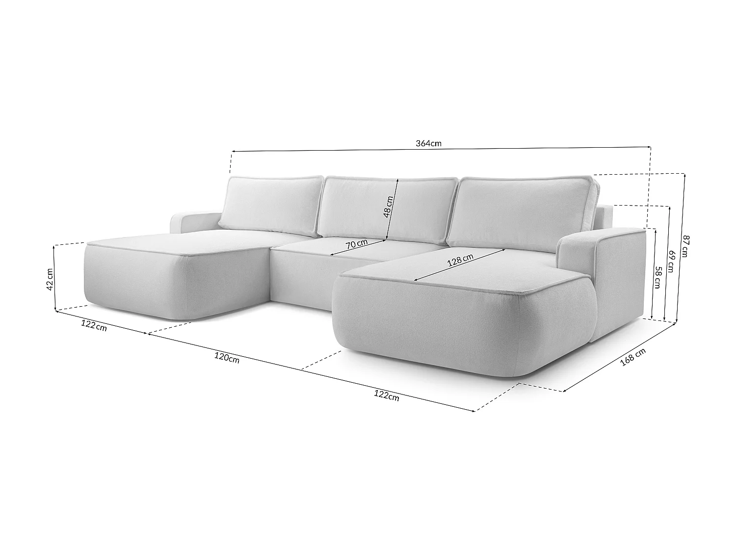 AX LIVING U vorm bank Ablia hoekbank met slaapfunctie baksteenrood 364