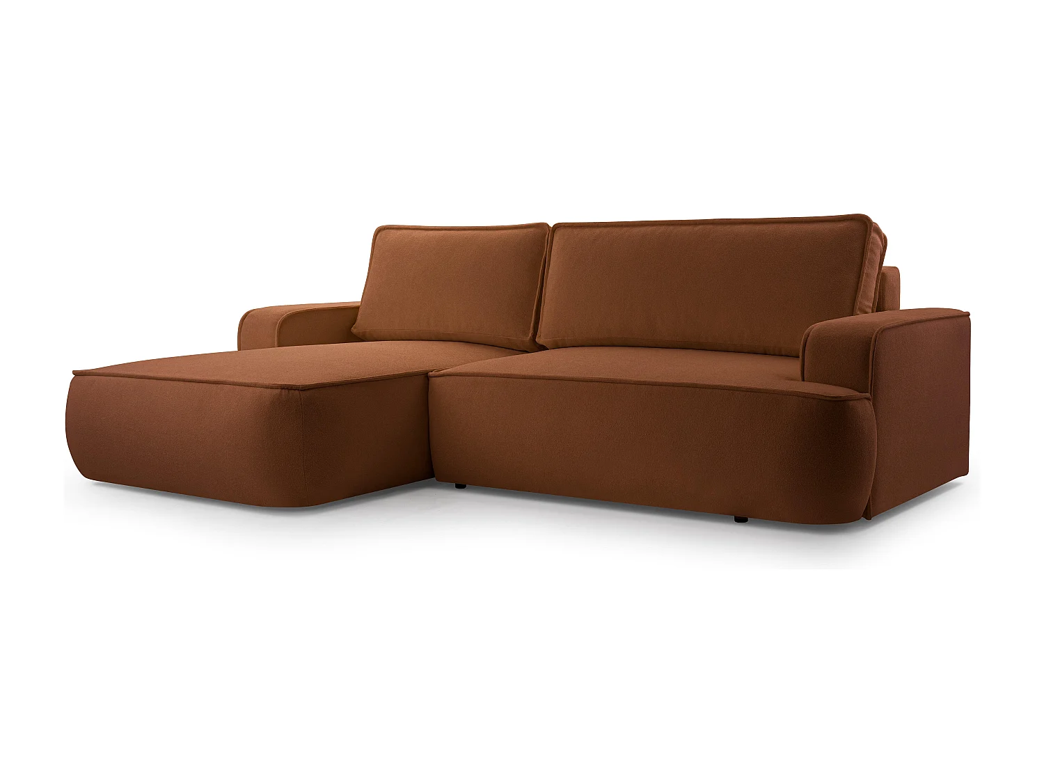 AX LIVING Canapé en L avec fonction lit Ablia 267 cm rouge brique G