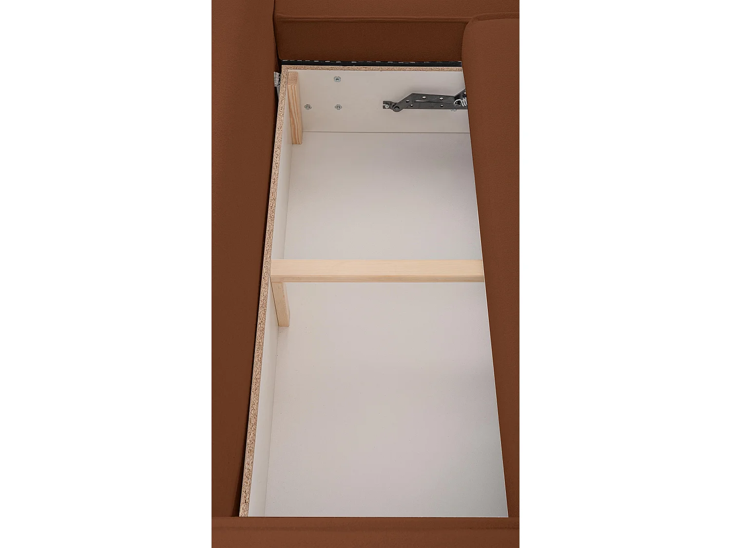 AX LIVING Canapé en L avec fonction lit Ablia 267 cm rouge brique G