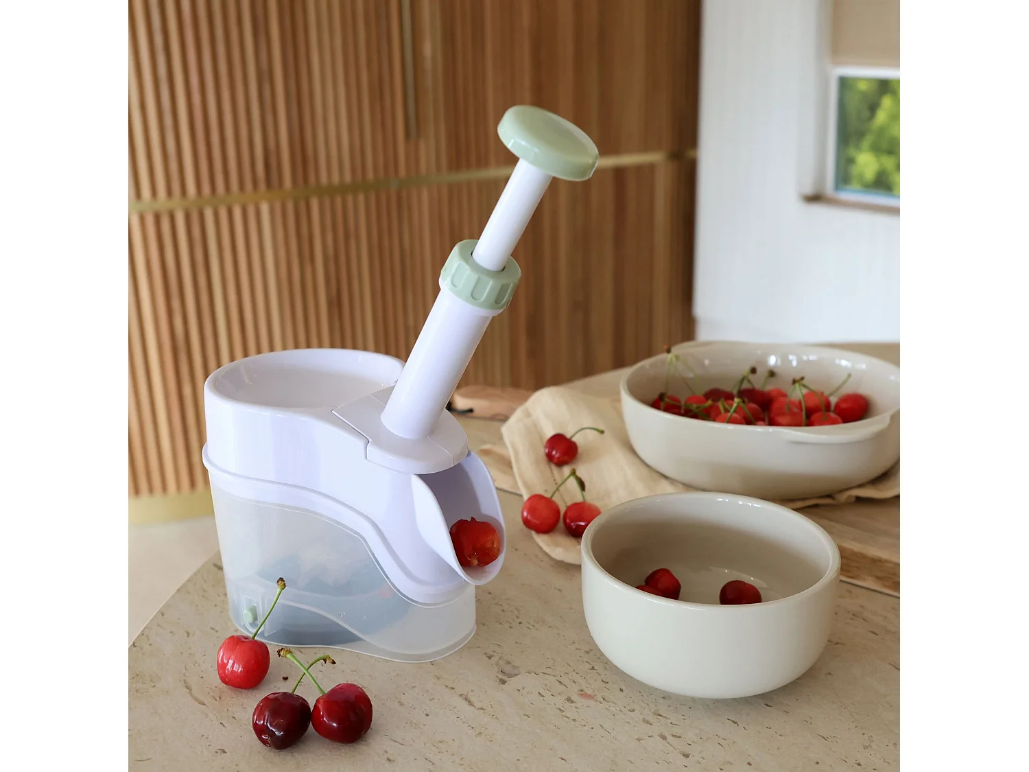 Menastyl - Denoyauteur A Cerise En Plastique Blanc