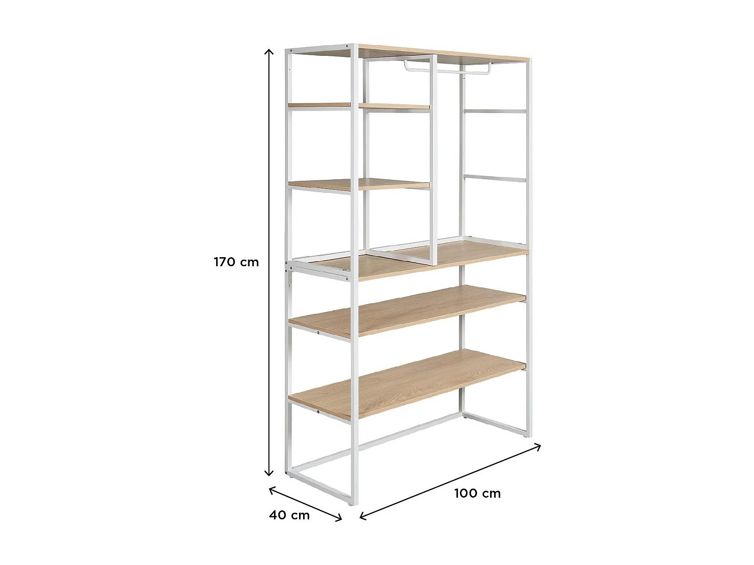 2er-Set modulare Dachboden-Kleiderständer 200x85cm KADRA