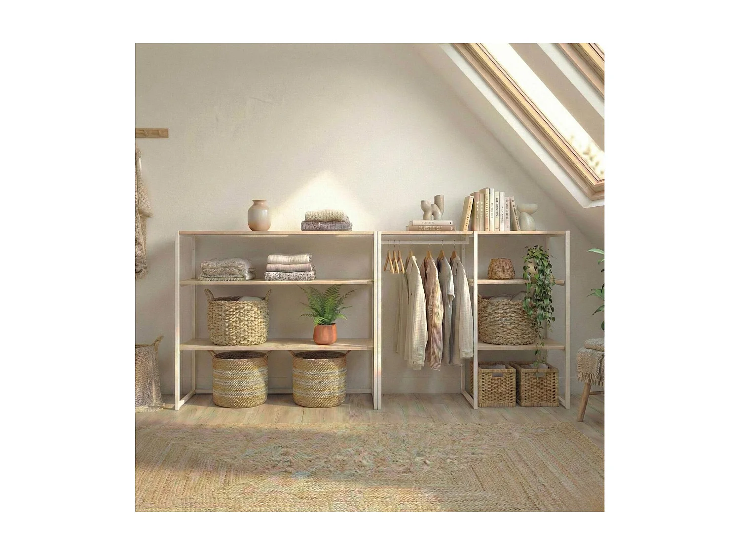 Set di 2 appendiabiti modulari da soffitta 200x85cm KADRA