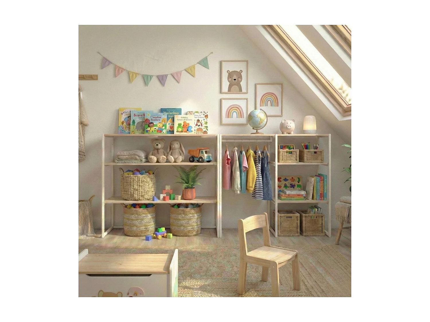 Set di 2 appendiabiti modulari da soffitta 200x85cm KADRA