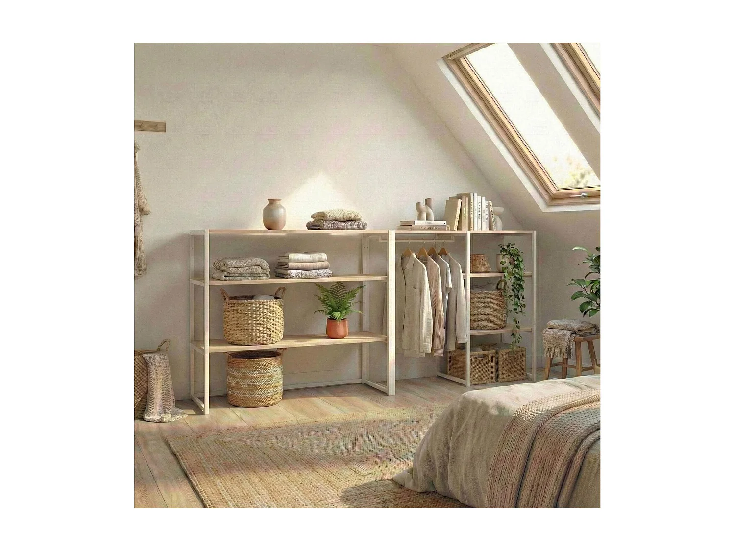 Set di 2 appendiabiti modulari da soffitta 200x85cm KADRA