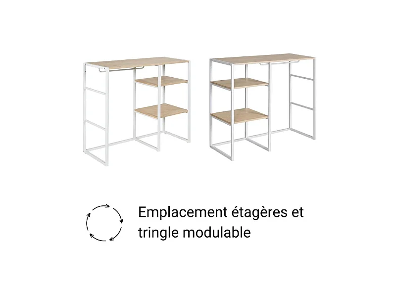 Set van 2 modulaire zolderkledingrekken 200x85cm KADRA