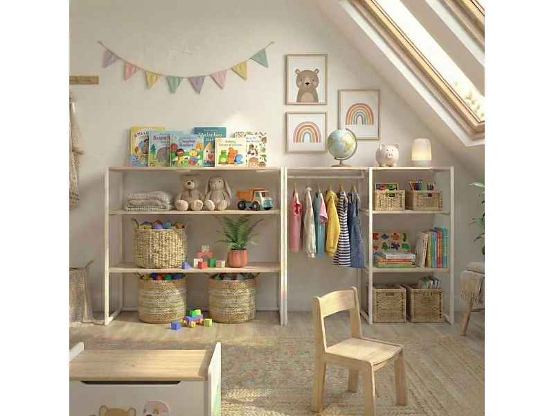 Set van 2 modulaire zolderkledingrekken 200x85cm KADRA