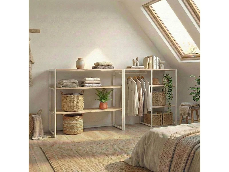 Set van 2 modulaire zolderkledingrekken 200x85cm KADRA