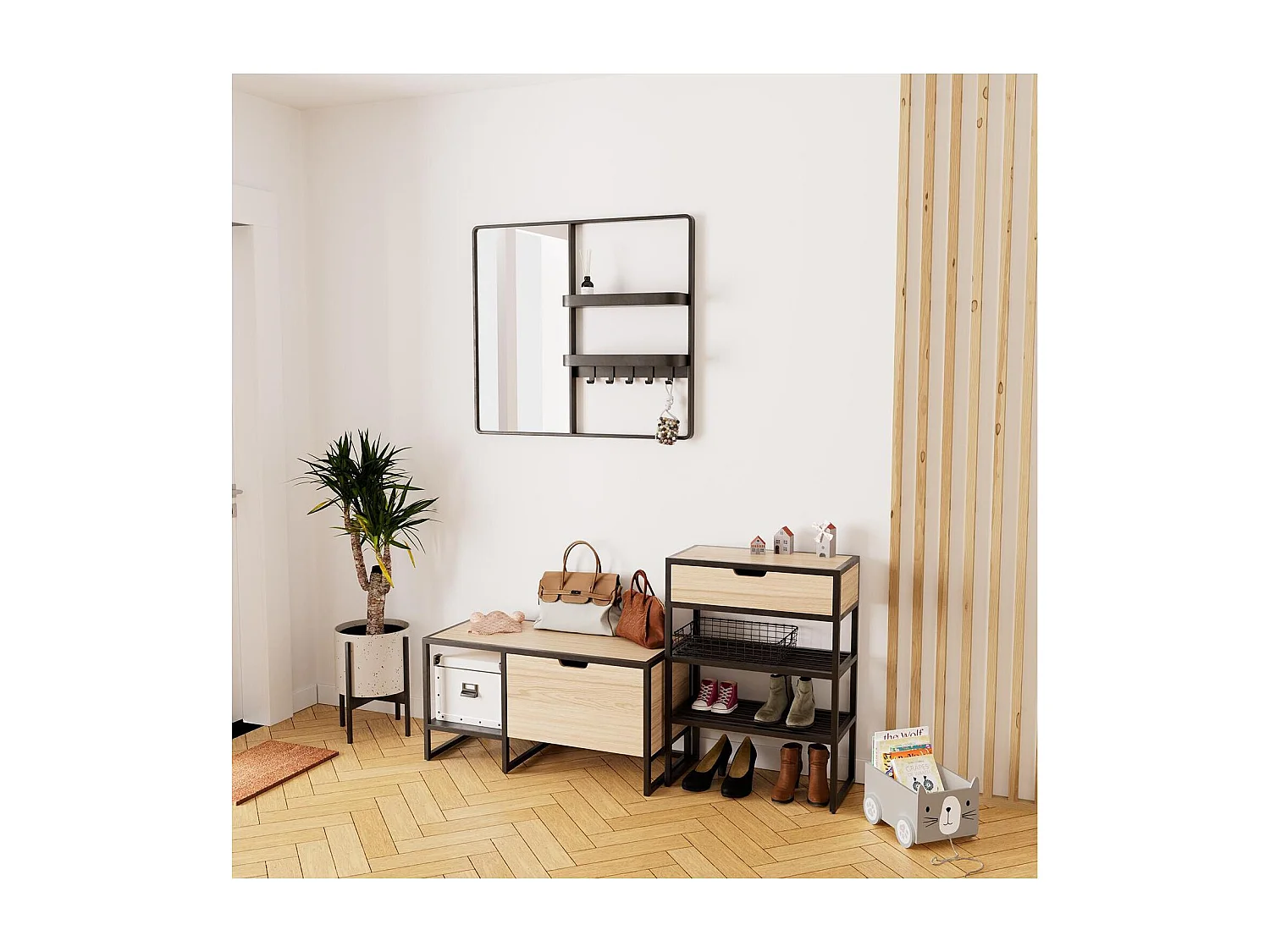 WILKO Eingangsbereich Set Bank + Konsole + Spiegel