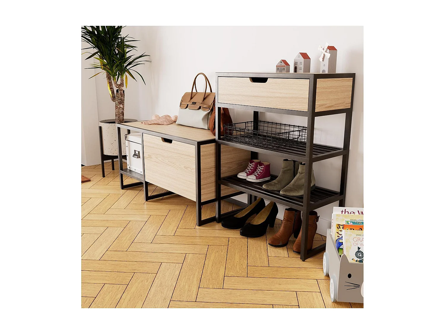 WILKO Eingangsbereich Set Bank + Konsole + Spiegel