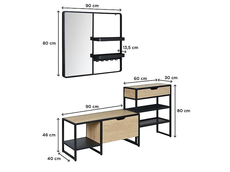 WILKO entree set bank + console + spiegel