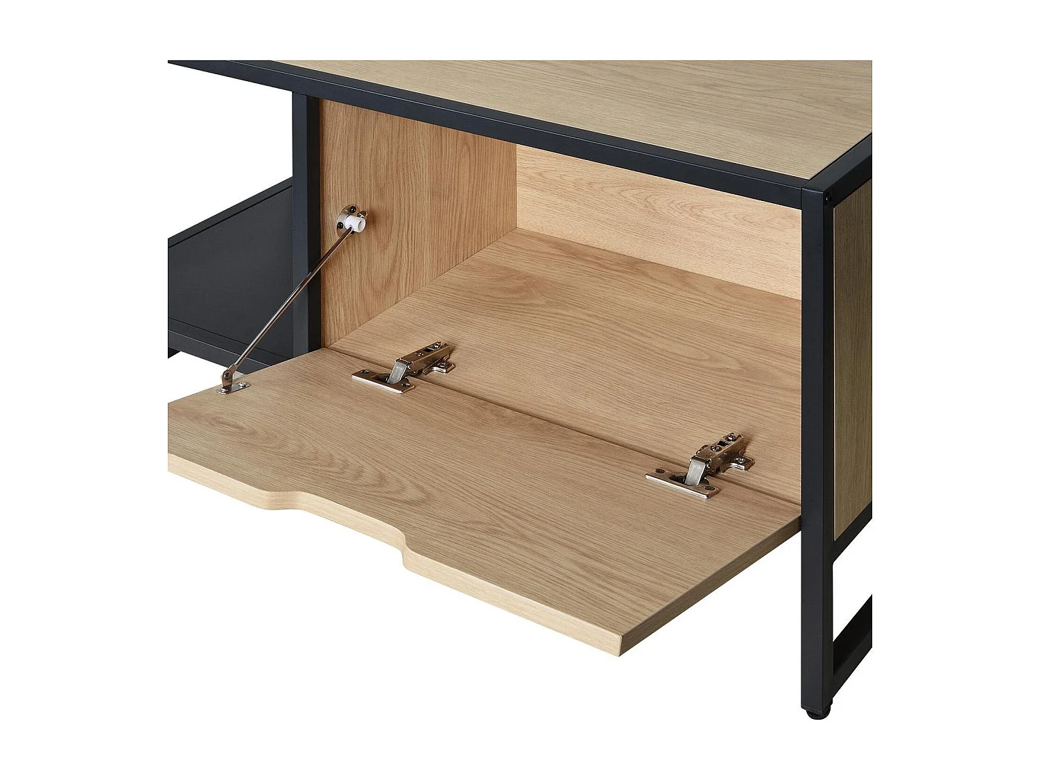 Banc rangement chaussures bois et métal 90x46cm