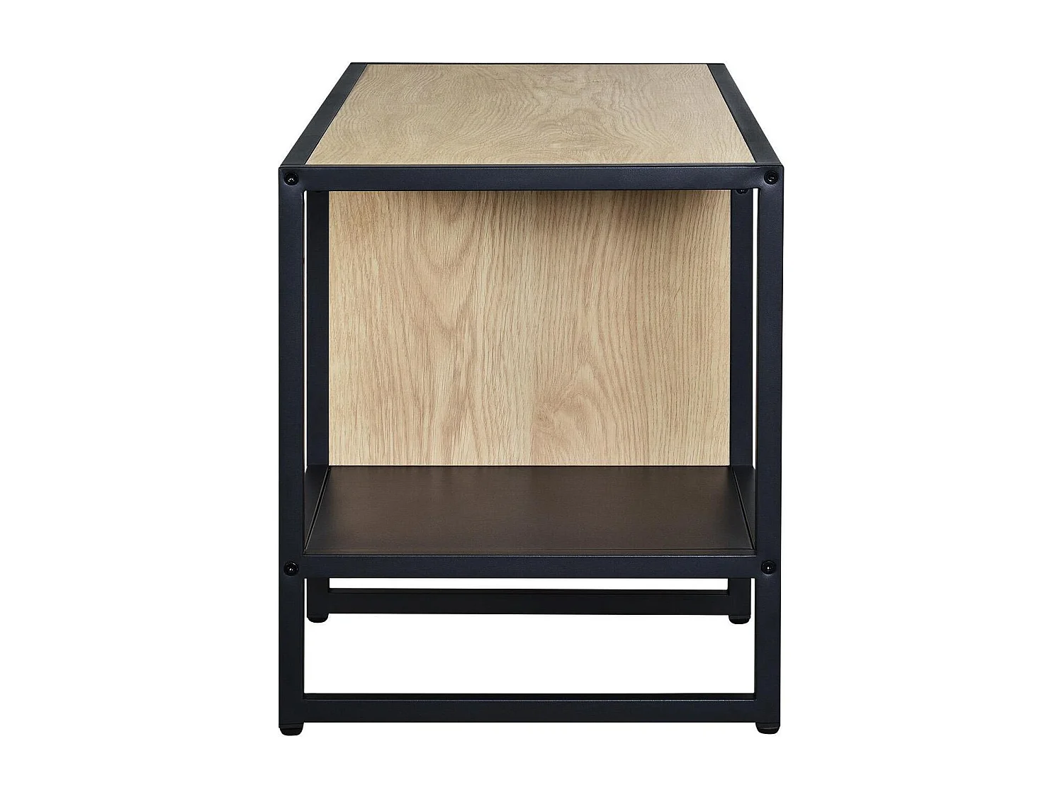 Banc rangement chaussures bois et métal 90x46cm