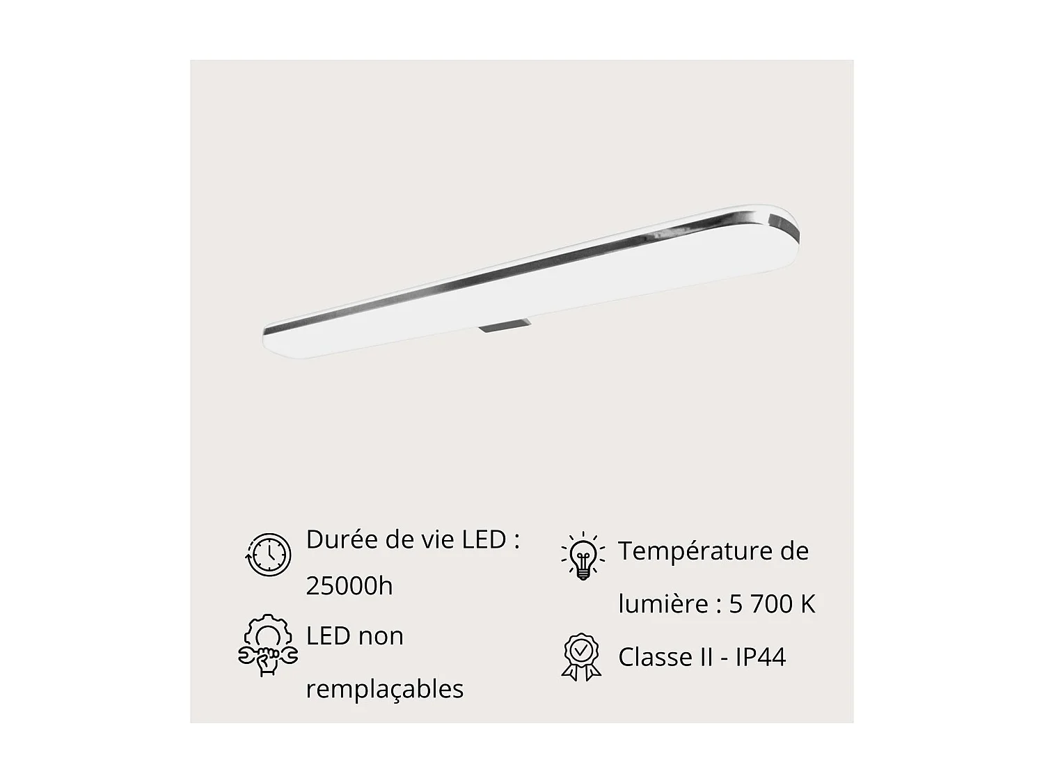 Spot LED chromé 45 cm LUZ