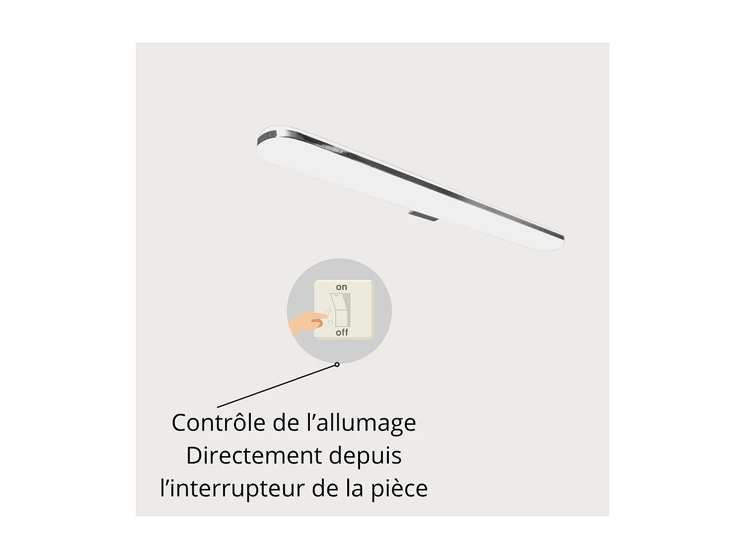 Spot LED chromé 45 cm LUZ