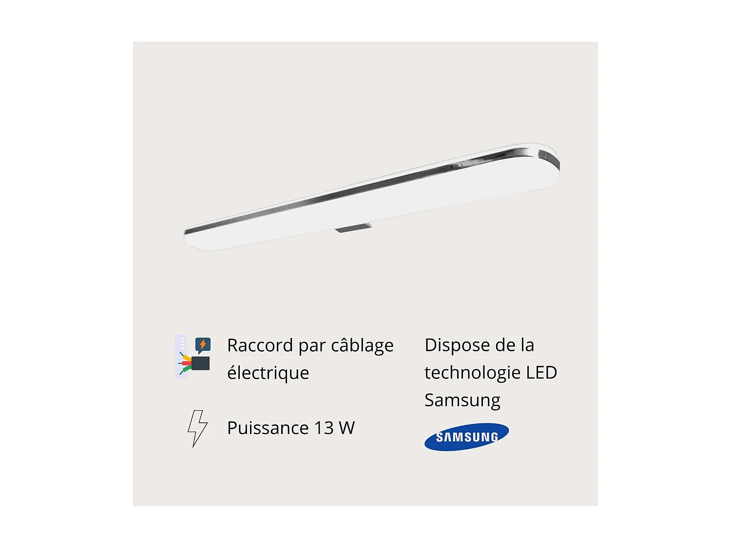 Spot LED chromé 45 cm LUZ