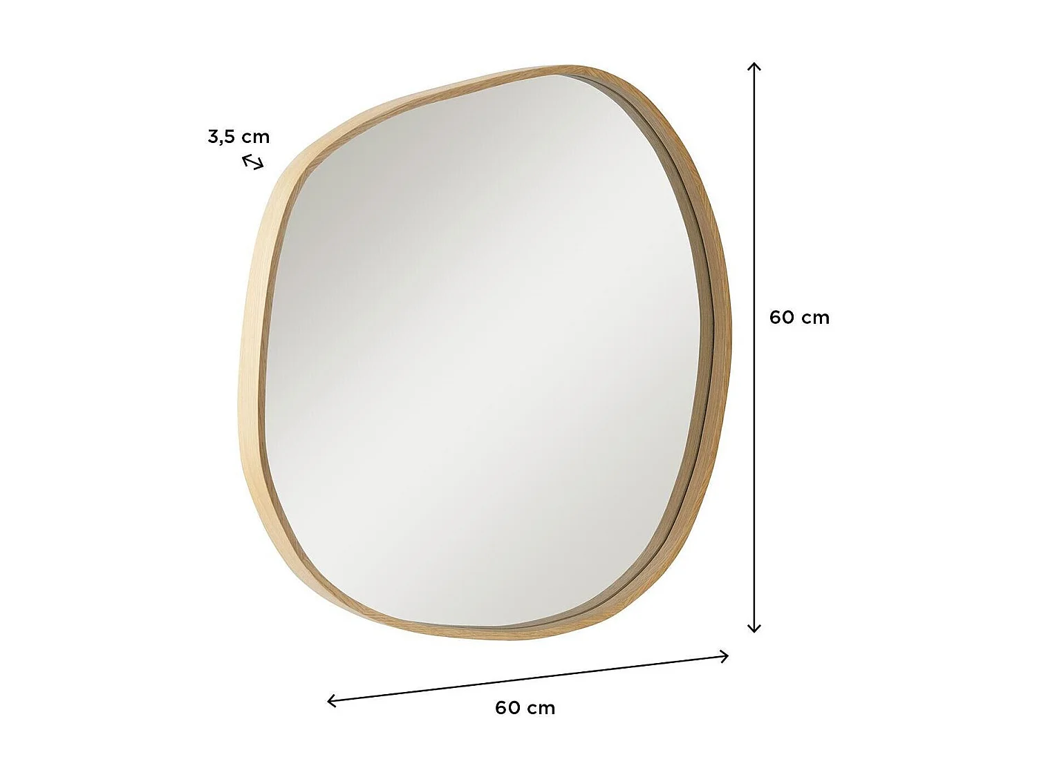 Espejo piedra roble 60x60cm LEONIE