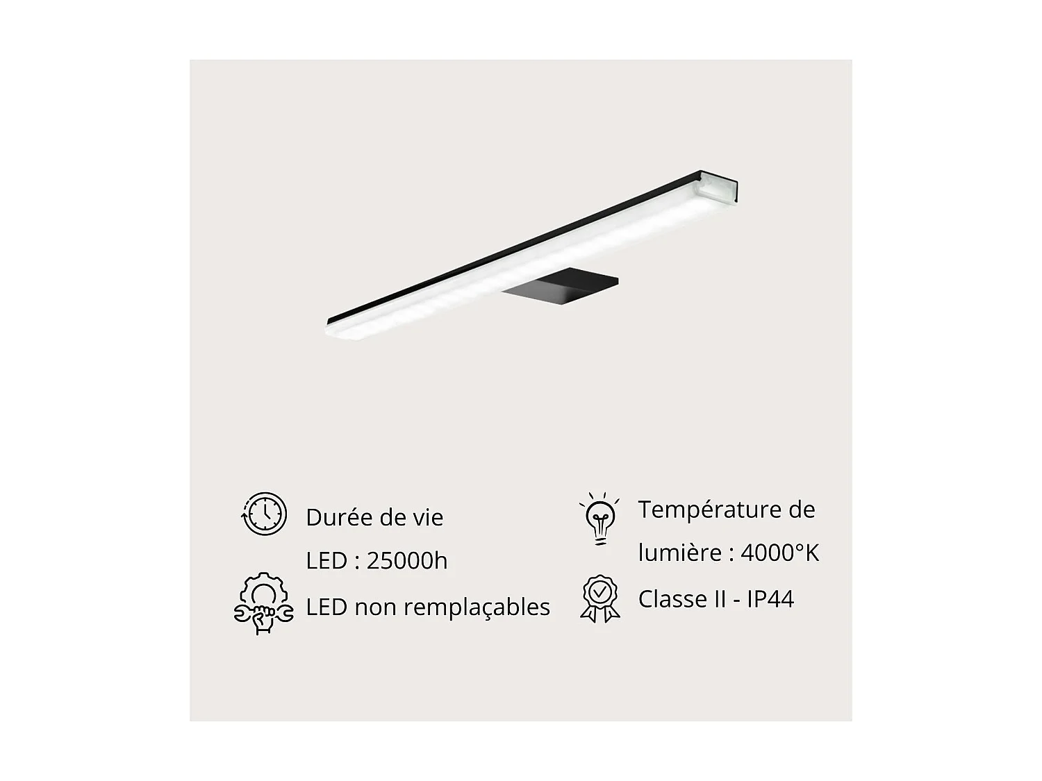Spot LED pour miroir an aluminium 45,8cm