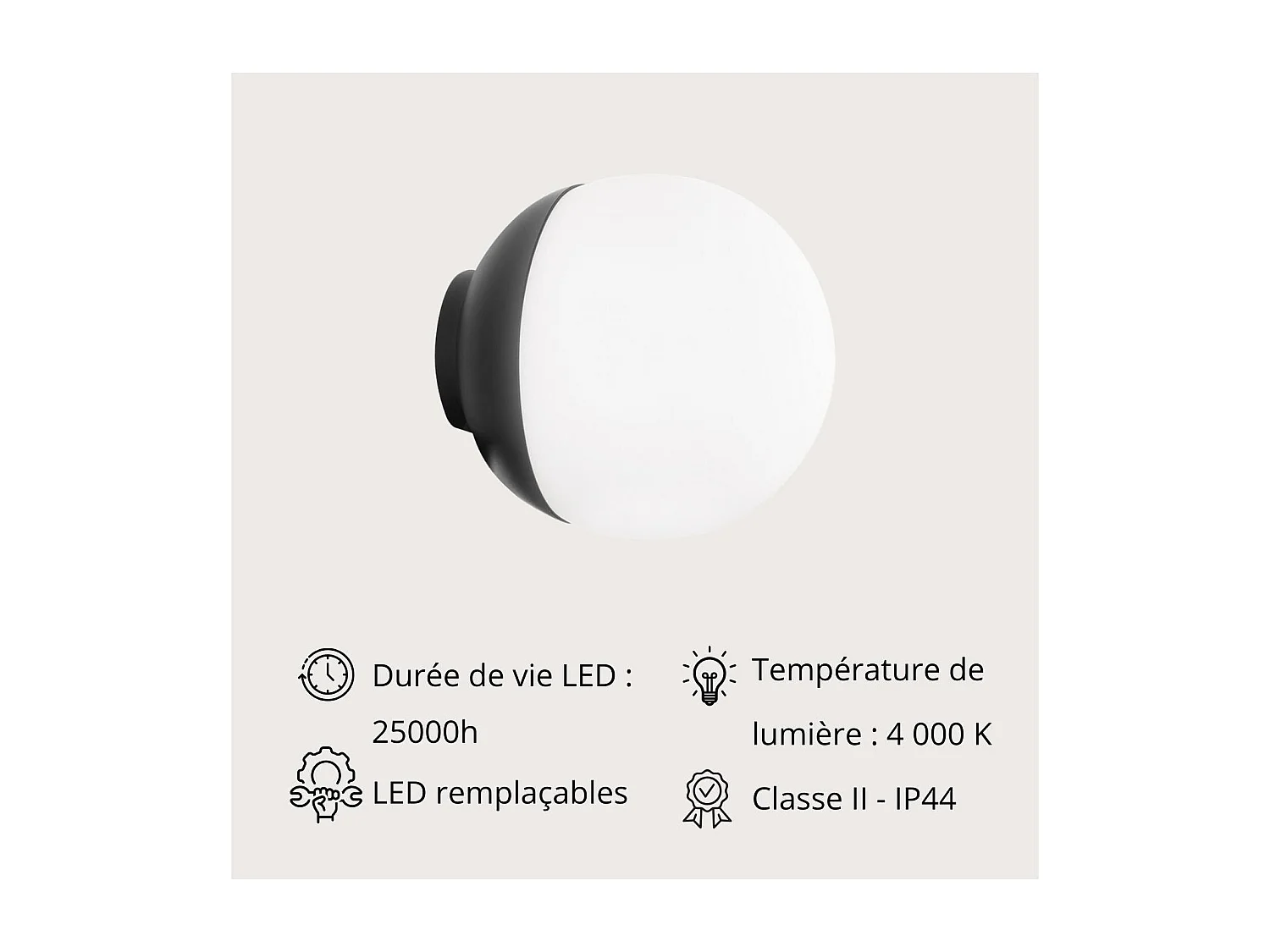 Ronde zwarte LED-spot 9 cm SCARLETT