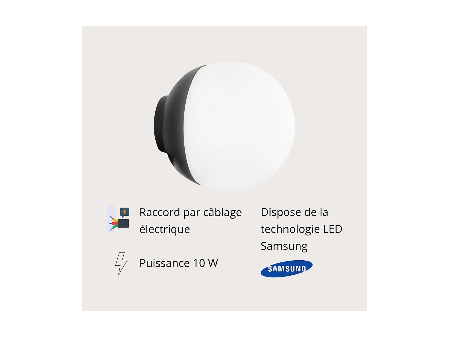 Ronde zwarte LED-spot 9 cm SCARLETT